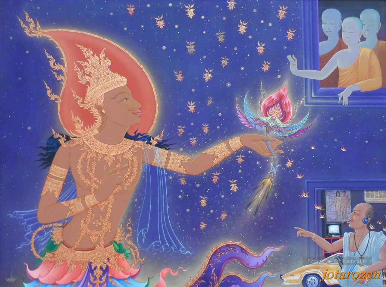 Magie noire défie déesse CK bouddhisme Peintures à l'huile